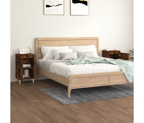 vidaXL naktsskapīši, 2 gb., koka krāsa, 40x35x70 cm, inženierijas koks