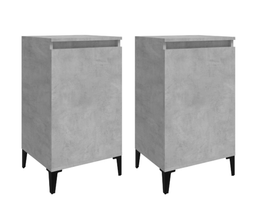 vidaXL naktsskapīši, pelēki, 2 gab., 40x35x70 cm, inženierijas koks