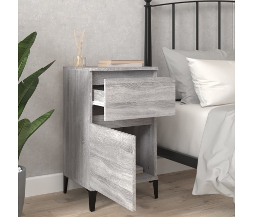 vidaXL naktsskapīši, 2 gab., pelēki, 40x35x70 cm