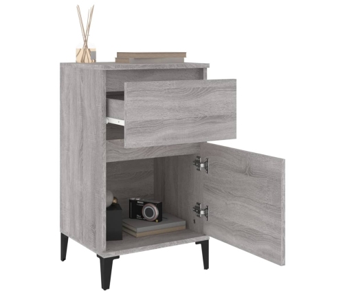 vidaXL naktsskapīši, 2 gab., pelēki, 40x35x70 cm