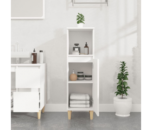 vidaXL vannasistabas skapis, balts, 30x30x100 cm, inženierijas koks