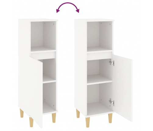 vidaXL vannasistabas skapis, balts, 30x30x100 cm, inženierijas koks