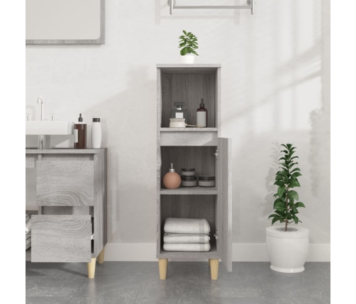vidaXL vannasistabas skapītis, pelēks, 30x30x100 cm, inženierijas koks