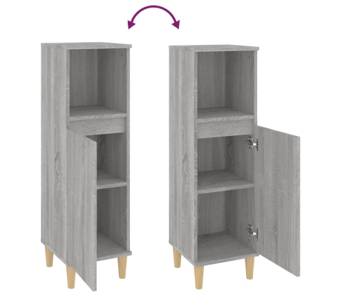 vidaXL vannasistabas skapītis, pelēks, 30x30x100 cm, inženierijas koks