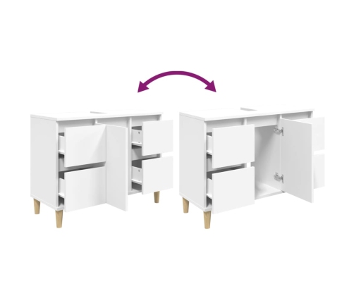 vidaXL izlietnes skapītis, balts, 80x33x60 cm, inženierijas koks