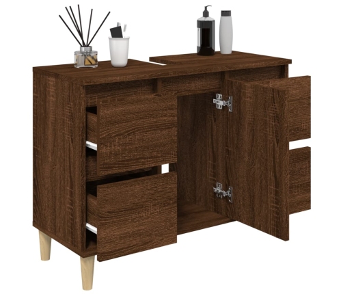 vidaXL izlietnes skapītis, ozolkoka, 80x33x60 cm, inženierijas koks