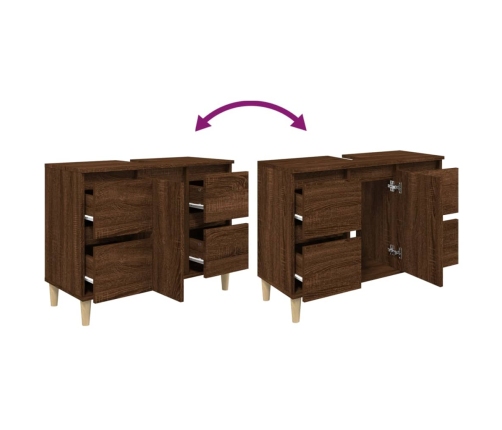 vidaXL izlietnes skapītis, ozolkoka, 80x33x60 cm, inženierijas koks