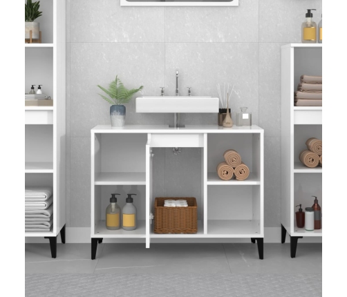 vidaXL izlietnes skapītis, balts, 80x33x60 cm, inženierijas koks