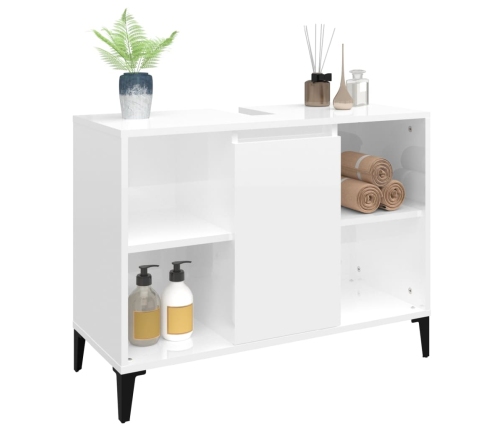 vidaXL izlietnes skapītis, balts, 80x33x60 cm, inženierijas koks