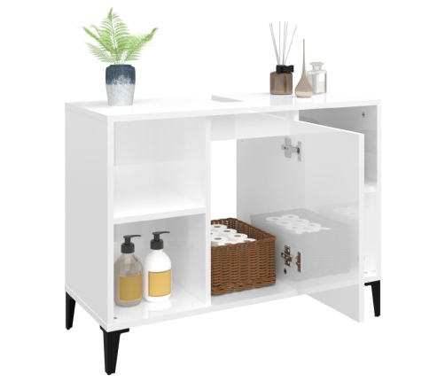 vidaXL izlietnes skapītis, balts, 80x33x60 cm, inženierijas koks