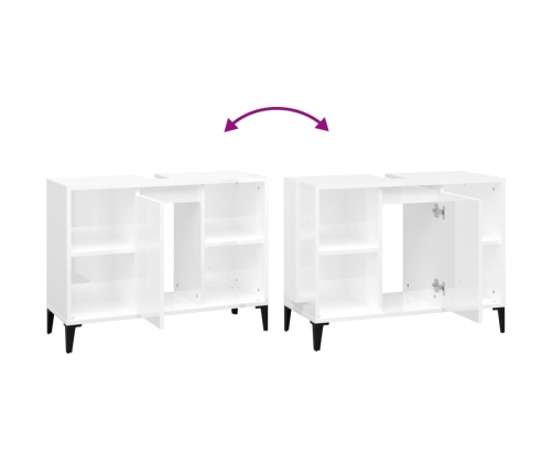 vidaXL izlietnes skapītis, balts, 80x33x60 cm, inženierijas koks