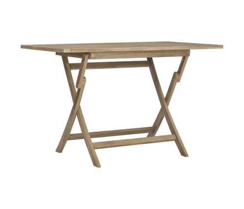 vidaXL saliekams dārza galds, pelēks, 120x70x75 cm, masīvs tīkkoks