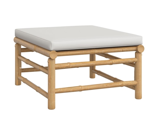 vidaXL 10-daļīgs dārza dīvānu komplekts ar pelēkiem matračiem, bambuss