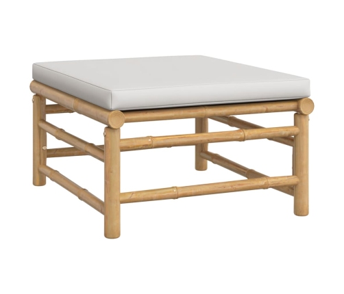 11-Daļīgs Dārza Dīvānu Komplekts Ar Pelēkiem Matračiem, Bambuss Vidaxl