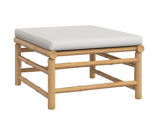 12-Daļīgs Dārza Dīvānu Komplekts Ar Pelēkiem Matračiem, Bambuss Vidaxl