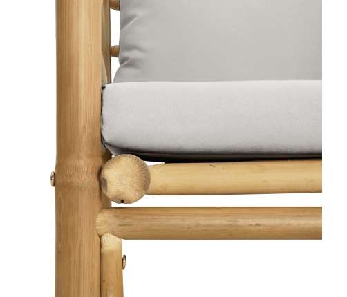 12-Daļīgs Dārza Dīvānu Komplekts Ar Pelēkiem Matračiem, Bambuss Vidaxl