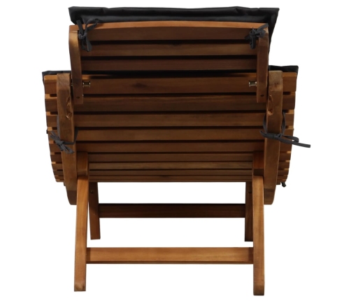 vidaXL sauļošanās zviļņi ar spilveniem, 2 gab., akācijas masīvkoks