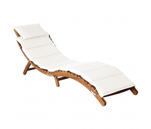 vidaXL sauļošanās zviļņi ar spilveniem, 2 gab., akācijas masīvkoks