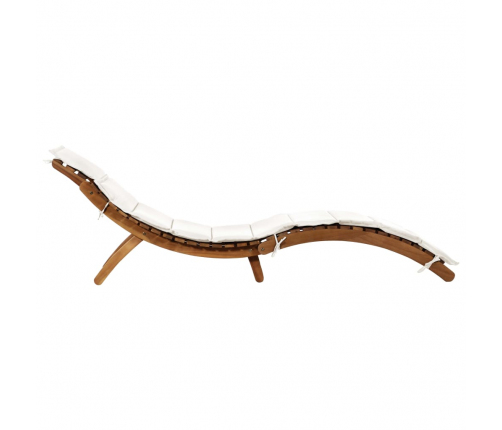 vidaXL sauļošanās zviļņi ar spilveniem, 2 gab., akācijas masīvkoks