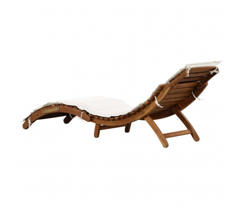 vidaXL sauļošanās zviļņi ar spilveniem, 2 gab., akācijas masīvkoks