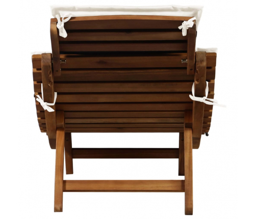 vidaXL sauļošanās zviļņi ar spilveniem, 2 gab., akācijas masīvkoks