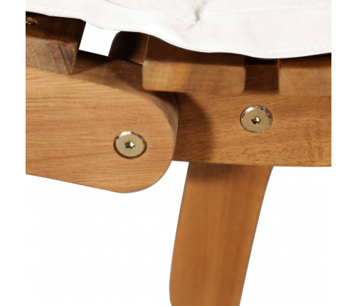 vidaXL sauļošanās zviļņi ar spilveniem, 2 gab., akācijas masīvkoks