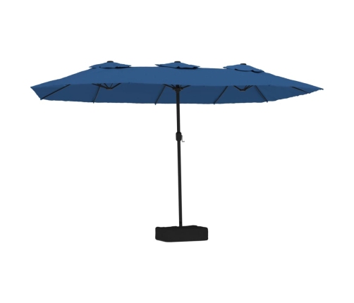 vidaXL saulessargs ar 2 jumtiņiem, zils, 449x245 cm