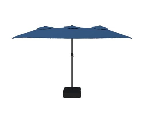 vidaXL saulessargs ar 2 jumtiņiem, zils, 449x245 cm