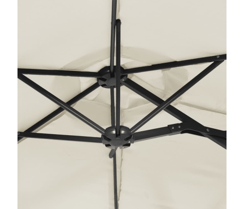 vidaXL saulessargs ar 2 jumtiņiem, balts, 316x240 cm