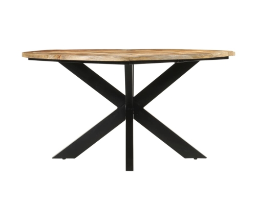 vidaXL virtuves galds, Ø150x76 cm, neapstrādāts mango masīvkoks