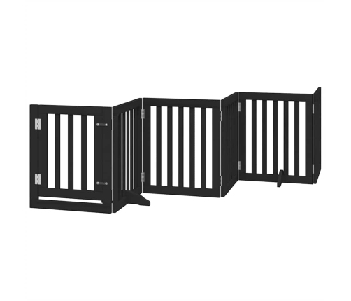 vidaXL suņu vārti ar durvīm, salokāmi, 15 paneļi, 750 cm, papeles koks