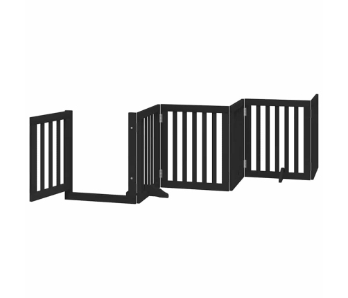 vidaXL suņu vārti ar durvīm, salokāmi, 15 paneļi, 750 cm, papeles koks