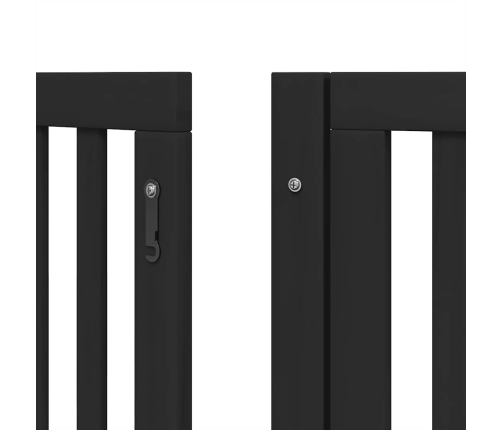 vidaXL suņu vārti ar durvīm, salokāmi, 15 paneļi, 750 cm, papeles koks