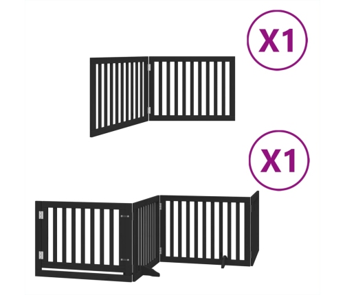 vidaXL suņu vārti ar durvīm, salokāmi, 6 paneļi, 480 cm, papeles koks