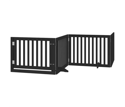 vidaXL suņu vārti ar durvīm, salokāmi, 6 paneļi, 480 cm, papeles koks