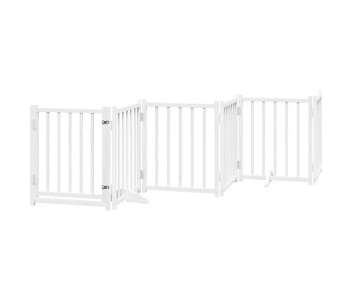 vidaXL suņu vārti ar durvīm, salokāmi, 12 paneļi, 600 cm, papeles koks