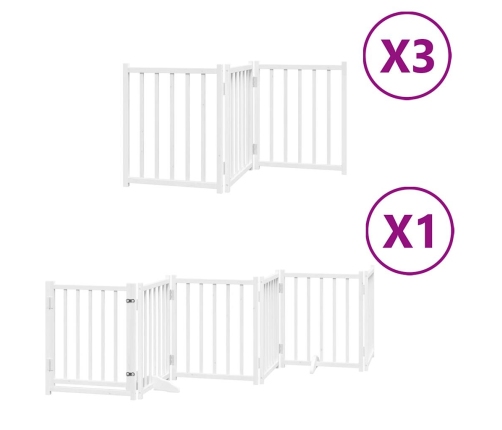 vidaXL suņu vārti ar durvīm, salokāmi, 15 paneļi, 750 cm, papeles koks