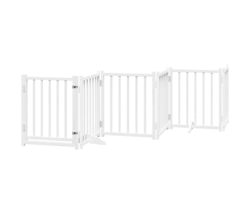 vidaXL suņu vārti ar durvīm, salokāmi, 15 paneļi, 750 cm, papeles koks