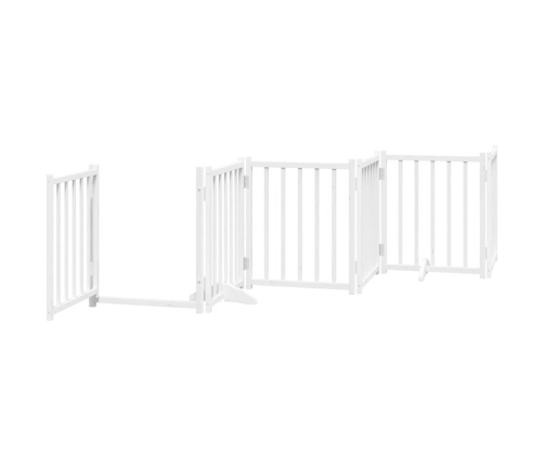 vidaXL suņu vārti ar durvīm, salokāmi, 15 paneļi, 750 cm, papeles koks