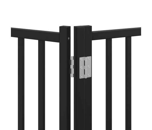 vidaXL suņu vārti ar durvīm, salokāmi, 15 paneļi, 750 cm, papeles koks