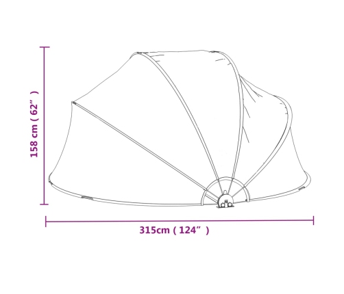 vidaXL baseina kupols, apaļš, 315x158 cm, PVC
