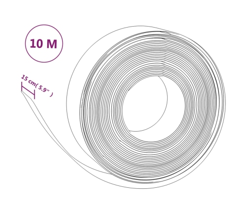 vidaXL dārza apmales, 3 gab., 10 m, 15 cm, polietilēns, brūnas