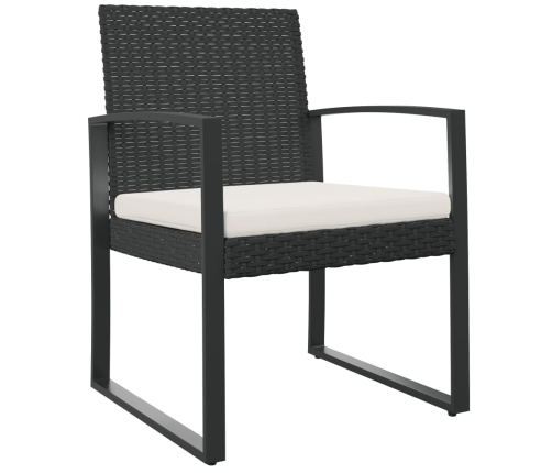 vidaXL dārza krēsli, 2 gab., melna PP rotangpalma