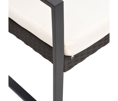 vidaXL dārza krēsli, 2 gab., melna PP rotangpalma