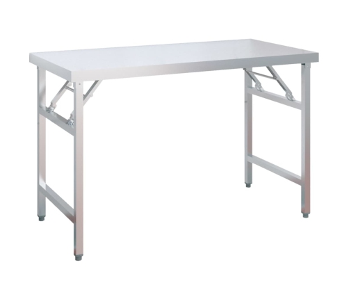 vidaXL virtuves darba galds ar plauktu, 120x60x115 cm, tērauds