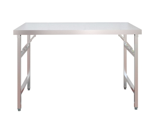 vidaXL virtuves darba galds ar plauktu, 120x60x115 cm, tērauds