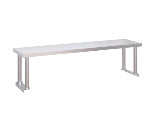 vidaXL virtuves darba galds ar plauktu, 120x60x115 cm, tērauds