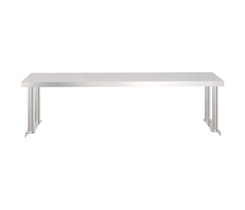 vidaXL virtuves darba galds ar plauktu, 120x60x115 cm, tērauds