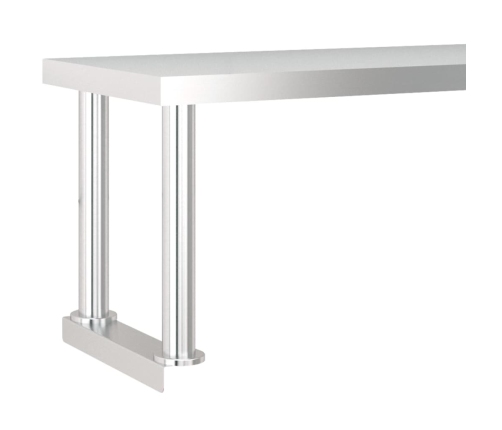 vidaXL virtuves darba galds ar plauktu, 120x60x115 cm, tērauds