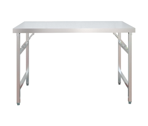 vidaXL virtuves darba galds ar plauktu, 120x60x145 cm, tērauds